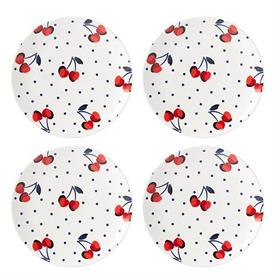 -SET OF 4 ACCENT PLATES. 9" WIDE. DISHWASHER & MICROWAVE SAFE. BREAKAGE REPLACEMENT AVAILABLE.                                              