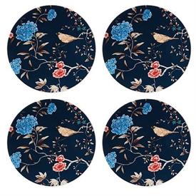 -NAVY SET OF 4 ACCENT PLATES. 9.25" WIDE. DISHWASHER & MICROWAVE SAFE. BREAKAGE REPLACEMENT AVAILABLE. MSRP $100.00                         
