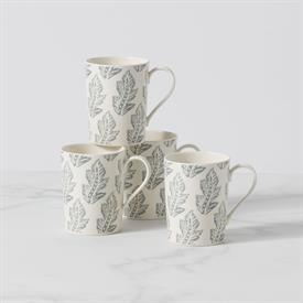 -LEAF SET OF 4 MUGS. 13 OZ. CAPACITY. DISHWASHER & MICROWAVE SAFE. BREAKAGE REPLACEMENT AVAILABLE. MSRP $86.00                              