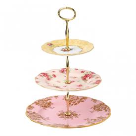 -1950-1990 3-TIER CAKE STAND. HAND WASH. 10.5" WIDE.                                                                                        