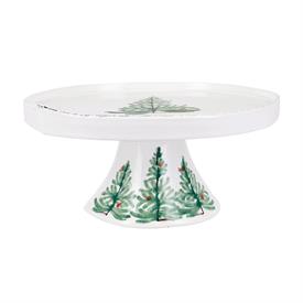 -LARGE FOOTED CAKE STAND. 11.25" WIDE, 5.25" TALL                                                                                           