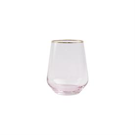 -PINK STEMLESS WINE GLASS. 14 OZ. CAPACITY                                                                                                  