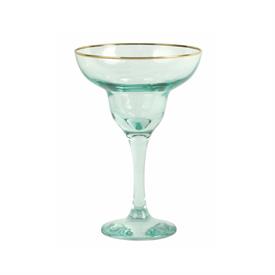 -GREEN MARGARITA GLASS. 6.5" TALL                                                                                                           