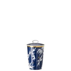 -BLUE SCENTED VOTIVE WITH LID. 5.5" TALL                                                                                                    