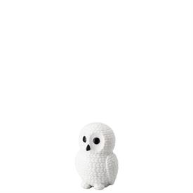 -SMALL OWL, SNOW WHITE. 2.25" TALL                                                                                                          