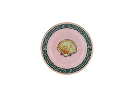 -BREAD PLATE, PINK. 6.3" WIDE                                                                                                               