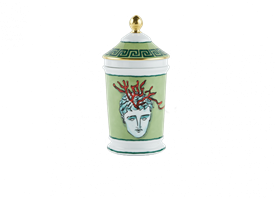 -PHARMACY VASE WITH LID, MOSS GREEN. 7.9" TALL                                                                                              