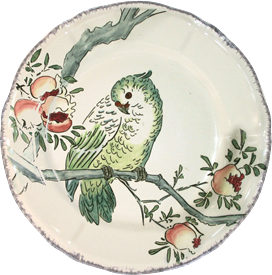 -DESSERT PLATE, CACATOES (COCKATOO). 9" WIDE                                                                                                