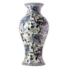 -19" JAPANESE POTICHE VASE. HAND PAINTED.                                                                                                   