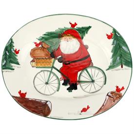 -LARGE OVAL PLATTER WITH BICYCLE. 20" LONG, 16" WIDE                                                                                        