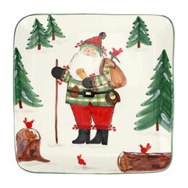 -LARGE SQUARE PLATTER WITH HIKER. 16.5" WIDE                                                                                                