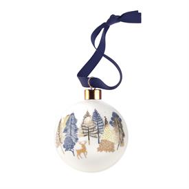 -:PRANCING DEER BAUBLE BY SARA MILLER LONDON FOR PORTMEIRION. 2.6" WIDE. GIFT BOXED                                                         