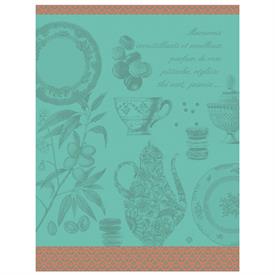 -,MACARONS, MINT TEA TOWEL. 24" X 30". 100% COTTON. MADE IN FRANCE.                                                                         