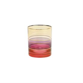 -RED DOUBLE OLD FASHIONED GLASS. 12 OZ. CAPACITY                                                                                            