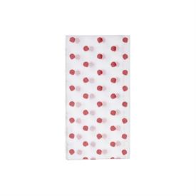 -:20-PACK OF DOT RED GUEST TOWELS. 7.75" X 4.5" (FOLDED), 15.75" X 13" (FLAT)                                                               