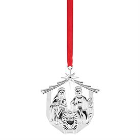 _,NATIVITY COLLECTION SILER PLATED ORNAMENT. 3"W X 3.5"T.                                                                                   