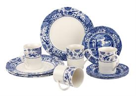 -12-PIECE MIXED SET. INCLUDES 4 EACH DINNER PLATES, MUGS & BLUE ITALIAN SALAD PLATES. DISHWASHER & MICROWAVE SAFE. MSRP $326.00             