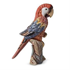 -,RED PARROT FIGURINE. 5.5" TALL, 3.8" LONG, 2.75" WIDE                                                                                     