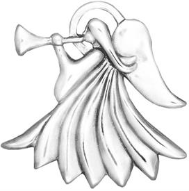 -,4069 Trumpeting Angel Sterling Silver Ornament by Hand & Hammer                                                                           