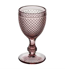 -SET OF 4 WATER GOBLETS, PINK. 6.6" TALL                                                                                                    