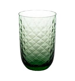 -OLD FASHIONED GLASS, GREEN. 5.2" TALL                                                                                                      