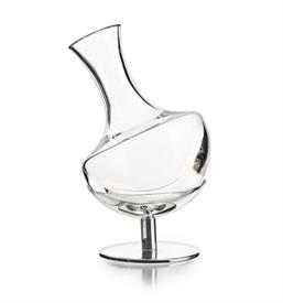-DECANTER WITH SILVER PLATED BASE. 11.2" TALL, 47.3 OZ. CAPACITY                                                                            