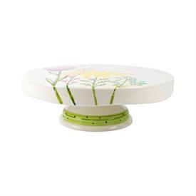 -FOOTED CAKE STAND. 12.5" WIDE, 4" TALL                                                                                                     