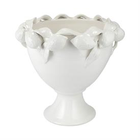 -WHITE FIGURAL FOOTED PLANTER. 14.5" WIDE, 12.5" TALL                                                                                       