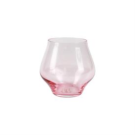 -PINK STEMLESS WINE GLASS. 4" TALL, 10 OZ. CAPACITY                                                                                         