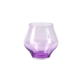 -LILAC STEMLESS WINE GLASS. 4" TALL, 10 OZ. CAPACITY                                                                                        