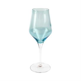 -TEAL WATER GLASS. 9.5" TALL, 11 OZ. CAPACITY                                                                                               