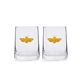 -:SET OF 2 DOUBLE OLD FASHIONED GLASSES. 11 OZ. CAPACITY. HAND WASH. MSRP $42.00                                                            