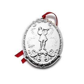 -,11TH ED. PIPERS PIPING ORNAMENT. SILVER PLATE. 2.75" WIDE, 3.75" HIGH. MSRP $87.00                                                        