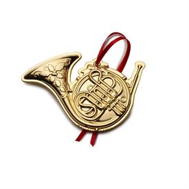 _,1ST ED. MUSICAL INSTRUMENT (FRENCH HORN) ORNAMENT. GOLD PLATE. 3.25" WIDE, 2.5" HIGH. MSRP $97.50                                         