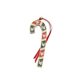 -,42ND ED. CANDY CANE ENAMELED ORNAMENT (DOVES). GOLD PLATE & ENAMEL. 1.5" WIDE, 4.25" HIGH. MSRP $54.00                                    