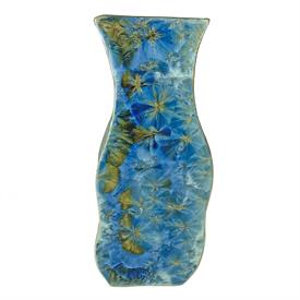 -FROST BLUE SMALL ART VASE. 11.5" TALL, 5" WIDE, 1.5" DEEP. CAN ALSO BE HUNG AS WALL SCONCE. HANDMADE IN MASSACHUSETTS                      
