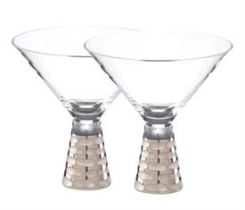-SET OF 2 MARTINI GLASSES. 5" TALL, 8 OZ. CAPACITY. HAND WASH ONLY.                                                                         