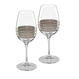 -SET OF 2 WHITE WINE GLASSES. 9" TALL. HAND WASH ONLY.                                                                                      