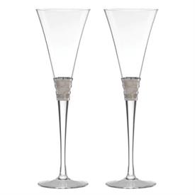 -SET OF 2 TOASTING FLUTES. 11" TALL, HAND WASH ONLY.                                                                                        