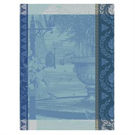 -,JARDIN PARISIEN BLUE TEA TOWEL. 24" X 31". 100% COTTON. MADE IN FRANCE                                                                    