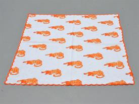-:SET OF 4 ORANGE TIGER DINNER NAPKINS. 20" X 20". HAND WASH COLD ONLY. LAY FLAT TO DRY.                                                    