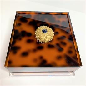 -:TORTOISE SEA URCHIN COCKTAIL NAPKIN BOX. 6" X 6" X 3". INCLUDES 1 PACK OF LUXURY 3-PLY NAPKINS.                                           