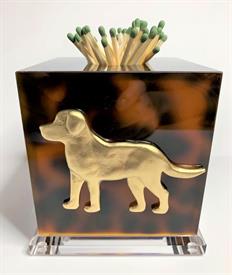 -:LABRADOR DON ON TORTOISE MATCH STRIKE. 4" X 4" X 4.5". INCLUDES BOX OF 3" MATCHES.                                                        