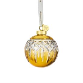 -,LISMORE AMBER BAUBLE ORNAMENT. 3" WIDE                                                                                                    