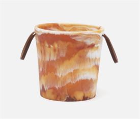 -AMBER ICE BUCKET. 9" TALL, 9" WIDE. FOOD SAFE RESIN. HAND WASH ONLY.                                                                       