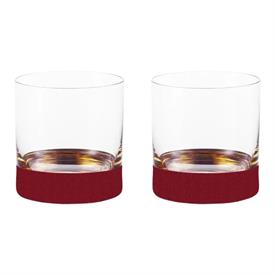 -,CHRISTMAS RED WHISKY/DOUBLE OLD FASHIONED TUMBLER PAIR. 4" TALL, 3.5 WIDE                                                                 