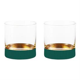 -,PEACOCK BLUE WHISKY/DOUBLE OLD FASHIONED TUMBLER PAIR. 4" TALL, 3.5" WIDE                                                                 