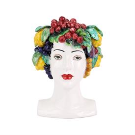 -,ASSORTED FRUIT HEAD VASE. 12.5" TALL, 9.5" WIDE, 8.5" LONG                                                                                