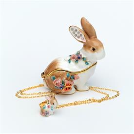 -MS. SERENITY RABBIT TRINKET BOX WITH MATCHING NECKLACE. 2.8" TALL, 2.5" LONG. 20" CHAIN                                                    