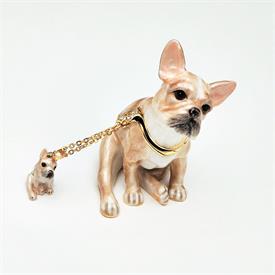 -TANNER THE FRENCHIE TRINKET BOX WITH MATCHING NECKLACE. 2.75" TALL, 2.25" WIDE. 20" CHAIN                                                  